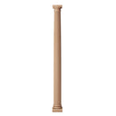 ColumnsDirect.com's fluted round 4 inch diameter wood fireplace column with a roman doric capital and ionic base