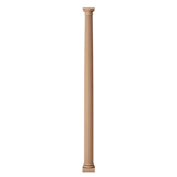 ColumnsDirect.com's fluted tapered round wood fireplace mantel column design