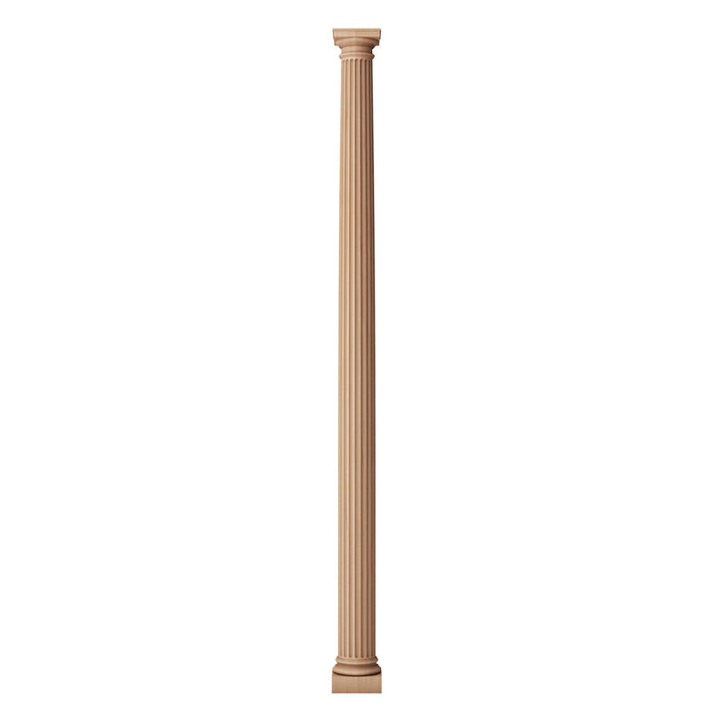 ColumnsDirect.com's fluted tapered round wood fireplace mantel column design