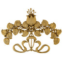 9"(W) x 6-5/8"(H) x 3/4"(Relief) - Art Nouveau Flower Applique - [Compo Material] - Brockwell Incorporated
