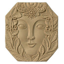6-5/8"(W) x 7"(H) x 3/16"(Relief) - Oval Art Deco Face Rosette - [Compo Material] - Brockwell Incorporated