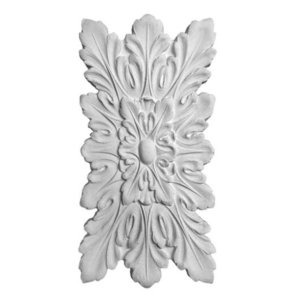 7-3/4" (W) x 15-3/4"(H) x 3/8" (Relief) - Louis XVI Rosette - [Plaster Material] - Brockwell Incorporated 
