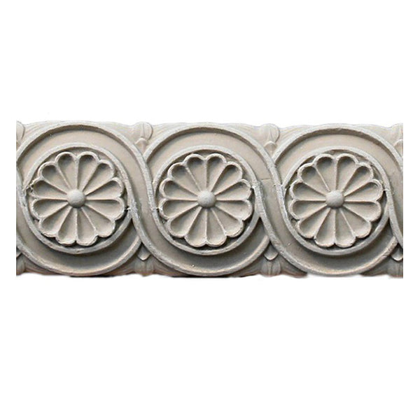 2"(H) x 7/16"(Relief) - Empire Style Rosette Linear Molding Design - [Compo Material]-Brockwell Incorporated