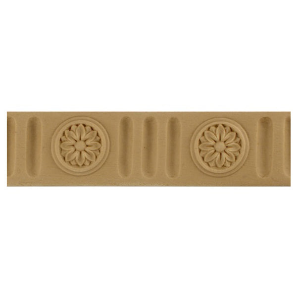 1-1/4"(H) x 1/4"(Relief) - Flute w/ Rosette Linear Molding Design - [Compo Material]-Brockwell Incorporated