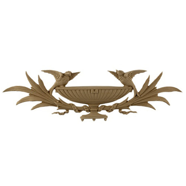 14-3/4"(W) x 4-1/4"(H) x 1/4"(Relief) - Adams Birds & Branches Basket Accent - [Compo Material] - Brockwell Incorporated
