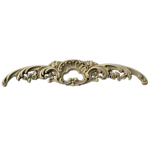 16-3/8"(W) x 3"(H) - Shell & Leaf Cartouche Accent - [Compo Material] - Brockwell Incorporated