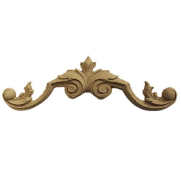 12-1/2"(W) x 3"(H) - Classic Leaf Cartouche Accent - [Compo Material] - Brockwell Incorporated