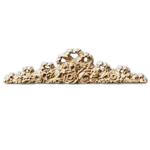 12-1/2"(W) x 3"(H) - Rose Cartouche Design for Wood - [Compo Material] - Brockwell Incorporated