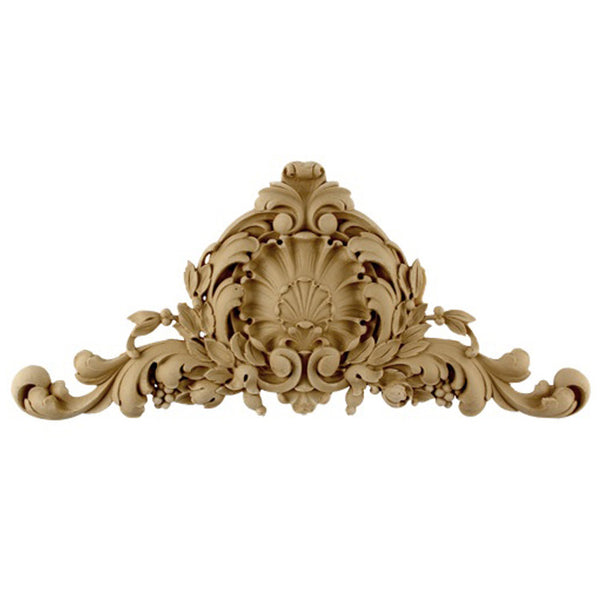 14"(W) x 6-1/4"(H) x 3/8"(Relief) - French Renaissance Cartouche Accent - [Compo Material] - Brockwell Incorporated