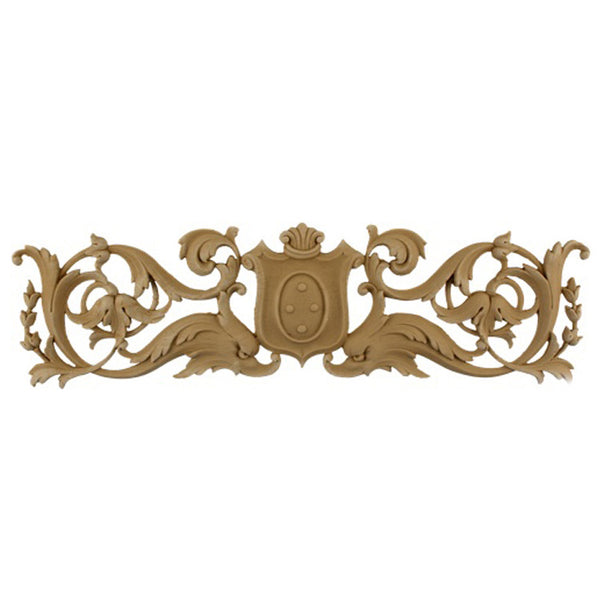 15-1/2"(W) x 4-1/4"(H) x 3/8"(Relief) - Cartouche Accent - [Compo Material] - Brockwell Incorporated