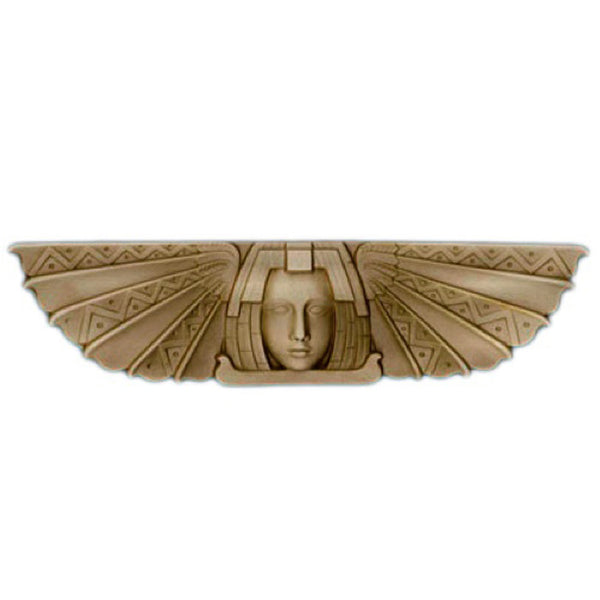 Item Number: FCE-1075-CP-2 - 12"(W) x 2-7/8"(H) x 5/16"(Relief) - Egyptian Face Applique - [Compo Material] - Brockwell Incorporated