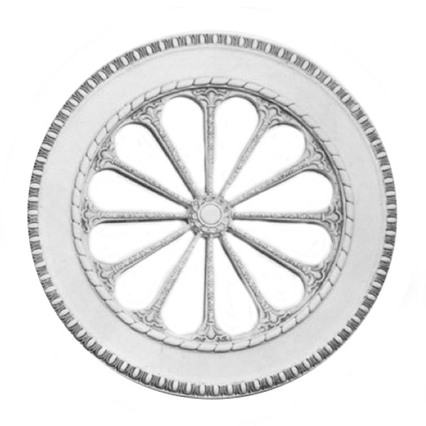 36" (Diam.) x 2" (Relief) - Center Knob: 2" - Colonial Medallion (Closed) - [Plaster Material] - Brockwell Incorporated 