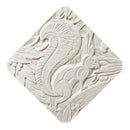 18" (W) x 18" (H) x 1/2" (Relief) - Diagonal: 23-1/2" - Art Deco Squirrel Wall Plaque - [Plaster Material] - Brockwell Incorporated 