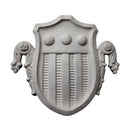 14-1/2" (W) x 15-1/2" (H) x 7/8" (Relief) - Flemish Shield Ornament - [Plaster Material] - Brockwell Incorporated 