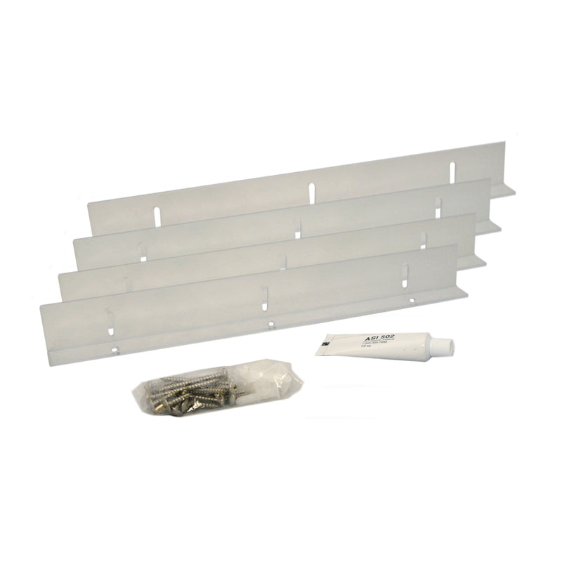 14" Fixed Mounting Brackets - (Sold / Set of 4) - Shutter Hardware - [Clear Polycarbonate] - Brockwell Incorporated 