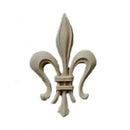 1-1/4"(W) x 2-1/8"(H) x 1/8"(Relief) - Gothic Fleur de Lis - [Compo Material] - Brockwell Incorporated 