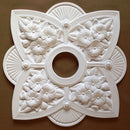 19-5/8" (W) x 19-5/8" (H) x 2-1/4" (Relief) - Hole: 4-1/4" - Victorian Style Medallion - [Plaster Material] - Brockwell Incorporated 