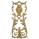 7-1/2"(W) x 16-3/4"(H) x 1/4"(Relief) - Owl & Scroll Design - [Compo Material] - Brockwell Incorporated