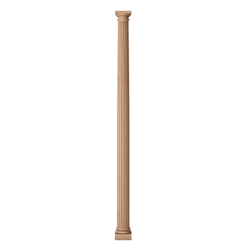 a roman doric architecturally correct wood fireplace column with a round and fluted shaft