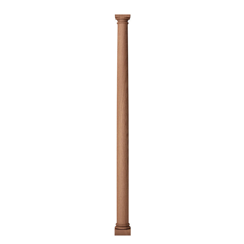a 3 inch bottom diameter by 4 feet overall height solid wood plain round fireplace column