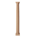 a fluted tapered round roman doric wood fireplace mantel column with an attic base molding and plinth