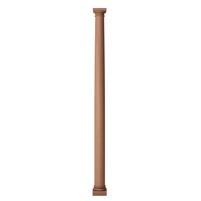 a beautiful 4 inch diameter by 5 feet tall, solid wood firpleace column made from sever wood species