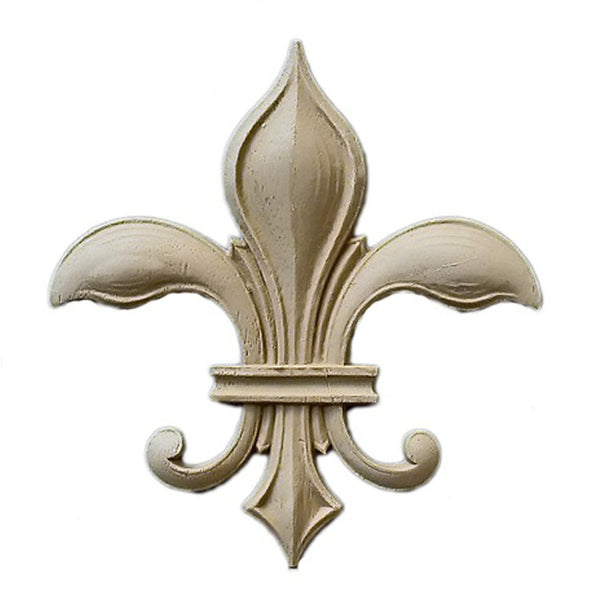 2-3/8"(W) x 3-1/8"(H) x 3/16"(Relief) - Gothic Fleur de Lis - [Compo Material] - Brockwell Incorporated 