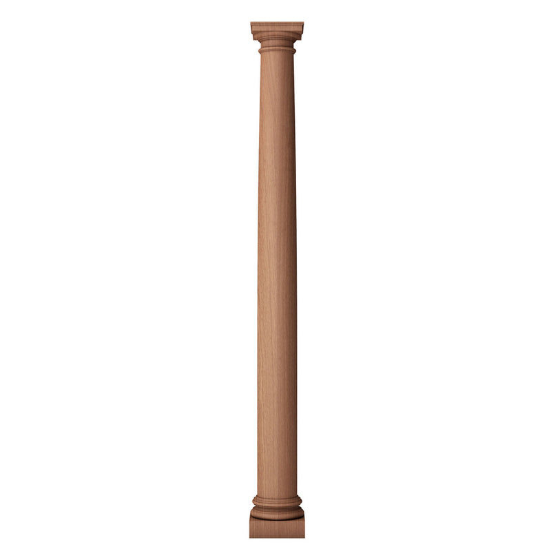 large solid wood 5 inch diameter for fireplace applications that has true entasis