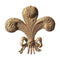 3-5/8"(W) x 3-5/8"(H) - Feather Fleur de Lis - [Compo Material] - Brockwell Incorporated 