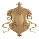 8-1/2"(W) x 8-5/8"(H) x 7/16"(Relief) - French Renaissance Fleur de Lis - [Compo Material] - Brockwell Incorporated 