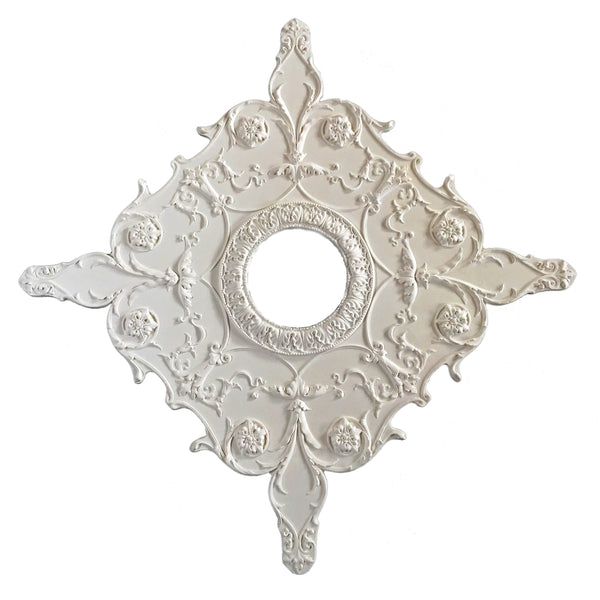 32" (W) x 32" (H) x 11/16" (Relief) - Hole: 6" - Italian Ceiling Medallion - [Plaster Material]