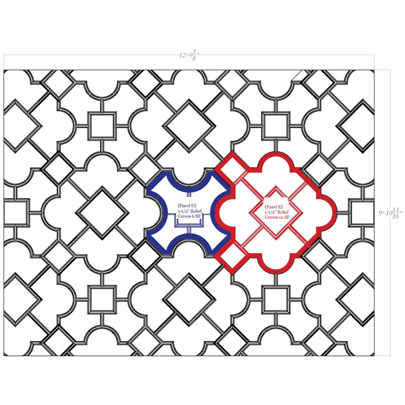 drawing of complete ceiling coverage using brockwell incorporated's old english panel design
