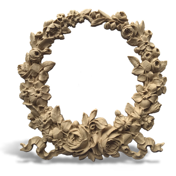 Order Brockwell Incorporated's Small Resin (Compo) Rose Wreath Applique Design