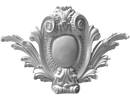 22" (W) x 15-1/2" (H) x 2-1/2" (Relief) - Louis XIV Shield Ornament - [Plaster Material]