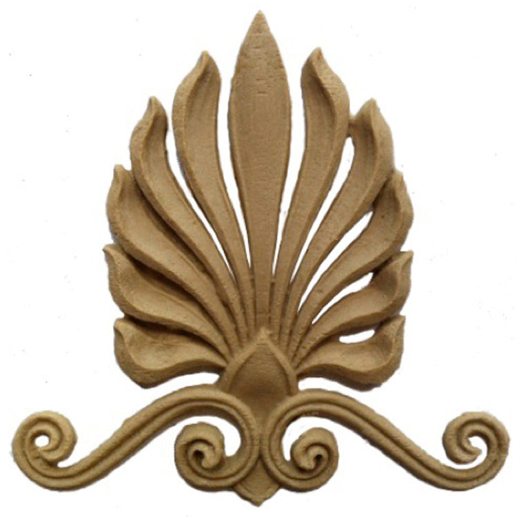 Brockwell's 3-1/4"(W) x 3-1/8"(H) x 1/8"(Relief) - Interior Applique - Greek Palmette - [Compo Material]- - ColumnsDirect.com