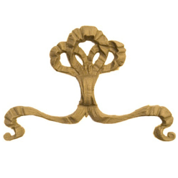 Brockwell's 8-3/4"(W) x 5-3/4"(H) x 3/4"(Relief) - Stainable Applique - Empire Ribbon Style - [Compo Material]- - ColumnsDirect.com