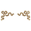 Brockwell's 6"(W) x 4-1/2"(H) x 5/16"(Relief) - Stainable Applique - Italian Ribbon - (PAIR) - [Compo Material]- - ColumnsDirect.com