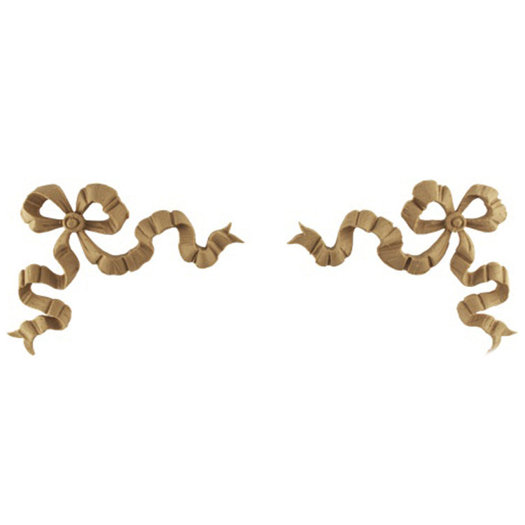 Brockwell's 6"(W) x 4-1/2"(H) x 5/16"(Relief) - Stainable Applique - Italian Ribbon - (PAIR) - [Compo Material]- - ColumnsDirect.com