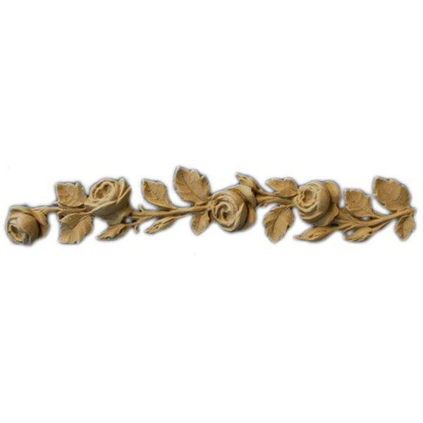 Brockwell's 8"(W) x 1-1/2"(H) - Band of Roses Accent - Interior Stain-Grade - [Compo Material]- - ColumnsDirect.com