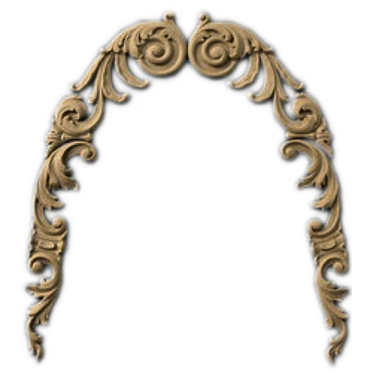 Brockwell's 6-3/4"(W) x 12"(H) - Stainable Applique - Leafy Scroll Style - (PAIR) - [Compo Material]- - ColumnsDirect.com