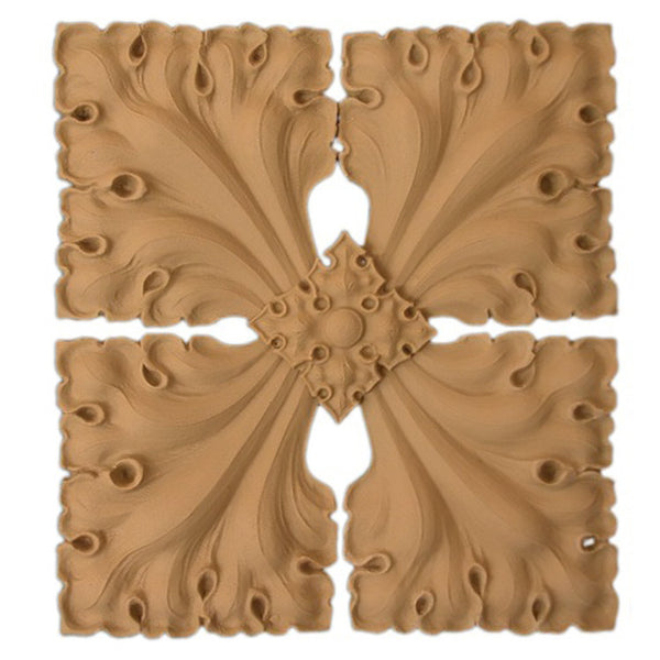 Brockwell's 7-3/4"(W) x 8-1/4"(H) x 1/4"(Relief) - Stainable Applique - Gothic Ivy Rosette Design - [Compo Material]- - ColumnsDirect.com