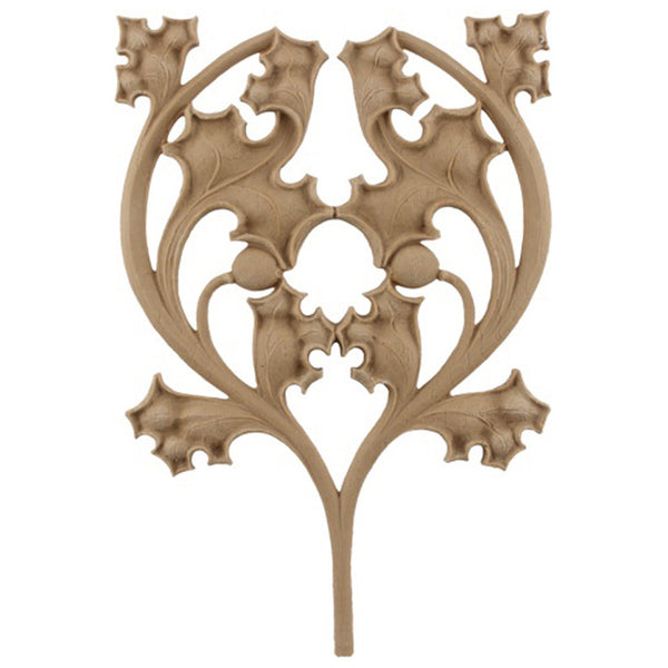 Brockwell's 6-3/4"(W) x 9-1/2"(H) x 1/4"(Relief) - Stainable Applique - Gothic Vine Design - [Compo Material]- - ColumnsDirect.com