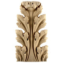 Brockwell's 3-1/2"(W) x 6-1/2"(H) x 3/4"(Relief) - Stainable Applique - French Acanthus Leaf - [Compo Material]- - ColumnsDirect.com