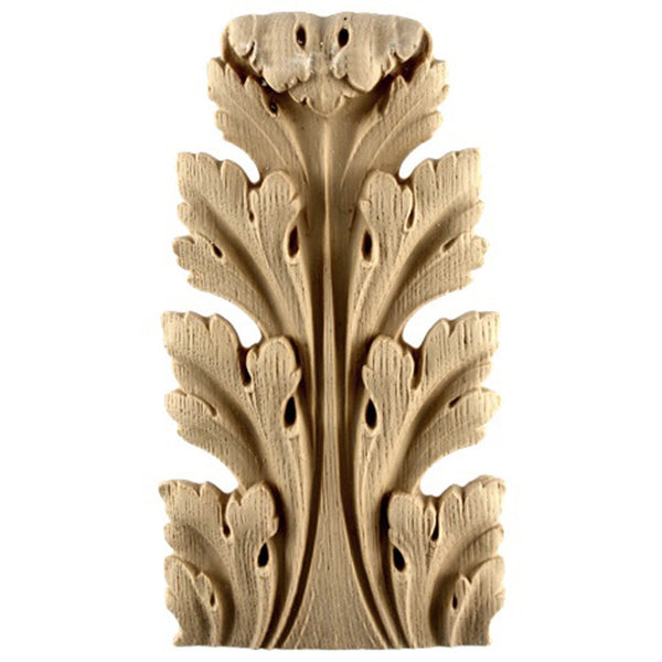 Brockwell's 3-1/2"(W) x 6-1/2"(H) x 3/4"(Relief) - Stainable Applique - French Acanthus Leaf - [Compo Material]- - ColumnsDirect.com