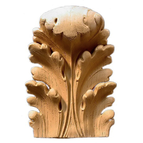 Brockwell's 3-1/2"(W) x 4-7/8"(H) x 1-1/2"(Relief) - Stainable Applique - Italian Acanthus Leaf - [Compo Material]- - ColumnsDirect.com