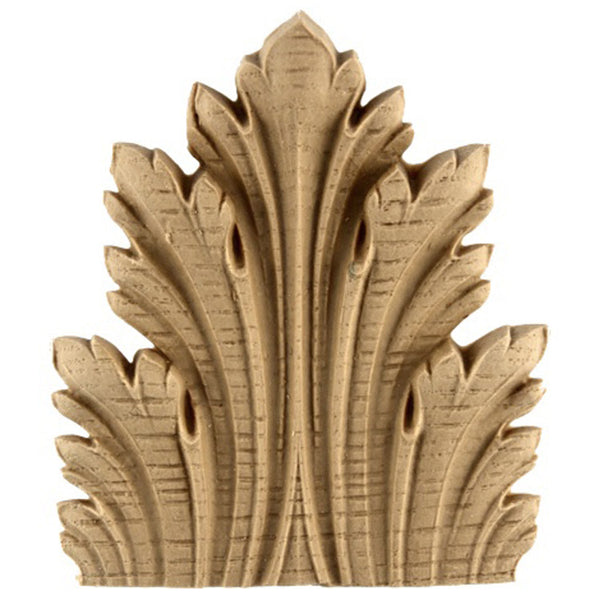 Brockwell's 3-3/4"(W) x 4-1/4"(H) x 9/16"(Relief) - Stainable Applique - Louis XVI Acanthus Leaf - [Compo Material]- - ColumnsDirect.com