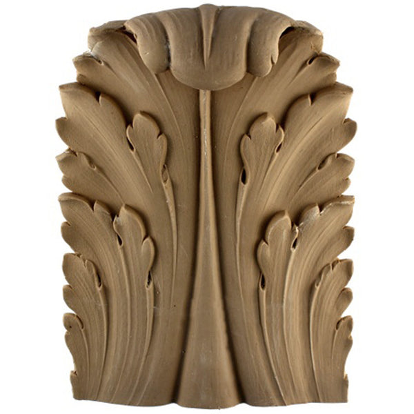 Brockwell's 8-1/4"(W) x 11-1/2"(H) x 2-5/8"(Relief) - Stainable Applique - Louis XVI Acanthus Leaf - [Compo Material]- - ColumnsDirect.com