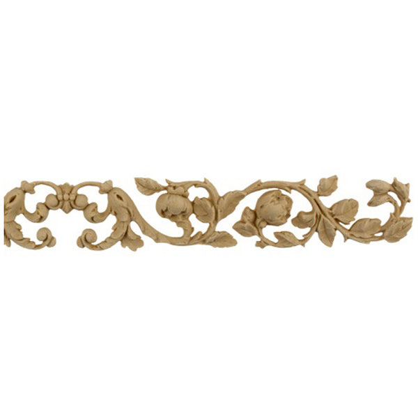 Brockwell's 13-3/4"(W) x 1-1/2"(H) - Floral Band w/ Center Scroll - Stain-Grade - [Compo Material]- - ColumnsDirect.com