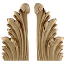 Brockwell's 2-3/4"(W) x 6-1/4"(H) x 3/4"(Relief) - Stainable Applique - Louis XVI Acanthus Leaf - [Compo Material]- - ColumnsDirect.com