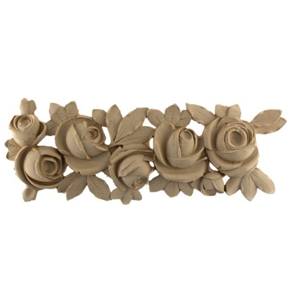 Brockwell's 19-1/2"(W) x 6-3/4"(H) x 1/2"(Relief) - Ornate Applique - French Floral Design - [Compo Material]- - ColumnsDirect.com